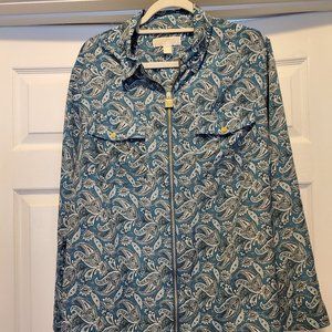 NWOT Michael Kors Zip front Blouse